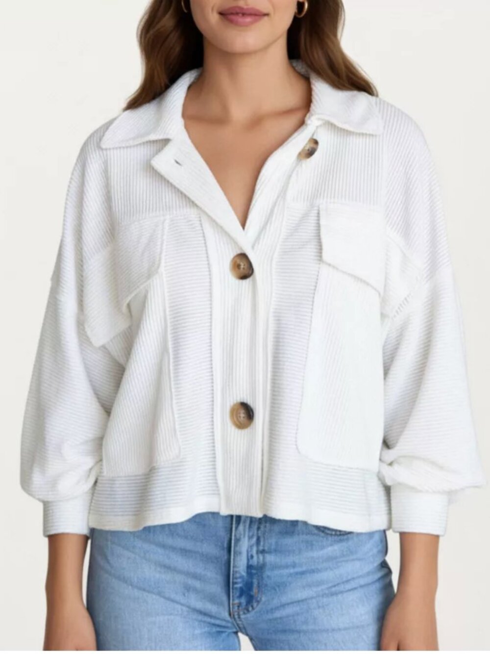 BUCKETLIST Women's Cream Utility Jacket - Picture 2 of 13